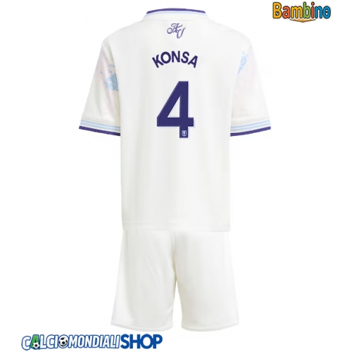 Maglie da calcio Aston Villa Ezri Konsa #4 Terza Maglia Bambino 2025-26 Manica Corta + Pantaloni corti)